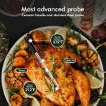 Bluetooth Meat Thermometer with Thin Probe & Remote Tracking