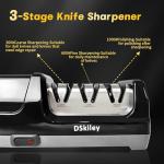 DSkiley 3-Stage Electric Knife Sharpener for Kitchens