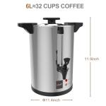 32-Cup Stainless Steel Coffee Urn for Events