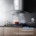 COMFEE' 30" Wall Mount Range Hood with LED Lights