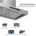 IKTCH 36" Stainless Steel Wall Mount Range Hood