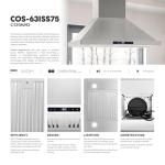 Cosmo 30" Lumin Island Range Hood, 380 CFM