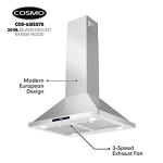 Cosmo 30" Lumin Island Range Hood, 380 CFM