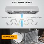 30-Inch Empava Under Cabinet Range Hood, 300 CFM