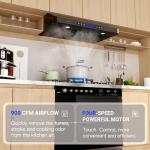 36" Black Under Cabinet Range Hood - 900 CFM
