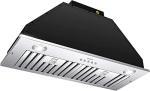 36-Inch MCBON Black Range Hood Insert, 600 CFM