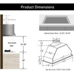 36-Inch MCBON Black Range Hood Insert, 600 CFM