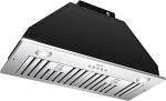 36-Inch MCBON Black Range Hood Insert, 600 CFM