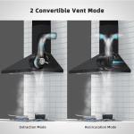 FIREGAS 30" Black Convertible Range Hood with LED