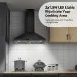 FIREGAS 30" Black Convertible Range Hood with LED