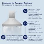 Hauslane 30" Matte White Wall Mount Range Hood
