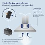 Hauslane 30" Matte White Wall Mount Range Hood