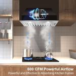 20-Inch Range Hood Insert with 600 CFM Power