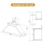 VIKIO HOME 30-Inch Range Hood Insert with Filters