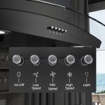 FIREGAS 30” Black Island Range Hood with 700 CFM