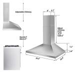 Tieasy 30" Wall Mount Range Hood with LED Light