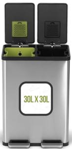 Simpli-Magic 60L Dual Compartment Step Trash Can