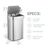Ninestars Nova 13 Gallon Motion Sensor Trash Can
