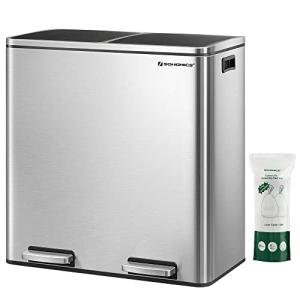 SONGMICS 2x8 Gallon Kitchen Trash Can Set