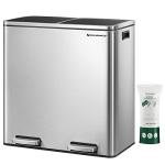 SONGMICS 2x8 Gallon Kitchen Trash Can Set
