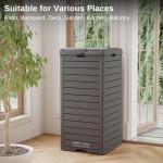 Gray 38 Gallon Waterproof Outdoor Trash Can