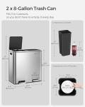 SONGMICS 2x8 Gallon Kitchen Trash Can Set