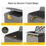 Gray 38 Gallon Waterproof Outdoor Trash Can