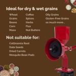 Wonder Junior Deluxe Manual Grain Mill - Red