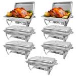 7-Pack 8-Quart Stainless Steel Chafing Dishes Set