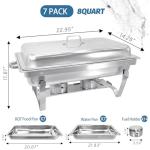 7-Pack 8-Quart Stainless Steel Chafing Dishes Set