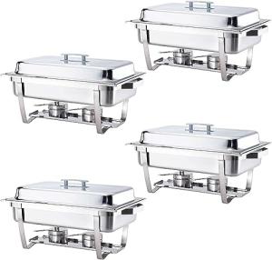 Stainless Steel Chafing Dish Set - 8 Qt, 4-Pack