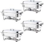Stainless Steel Chafing Dish Set - 8 Qt, 4-Pack