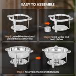 Rengue 5 QT Round Chafing Dishes Set - 4 Pack