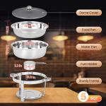 Rengue 5 QT Round Chafing Dishes Set - 4 Pack