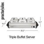 Proctor Silex 3-Piece Buffet Server & Food Warmer