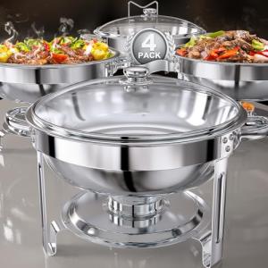 Round Buffet Chafing Dish Set with Lids