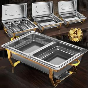 Buffet Chafing Dishes Set - 4 Pack, 8QT