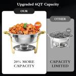 Elegant 6QT Round Stainless Steel Chafing Dishes Set