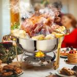 4-Pack 6QT Stainless Steel Chafing Dishes Set