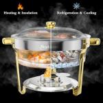 Elegant 6QT Round Stainless Steel Chafing Dishes Set