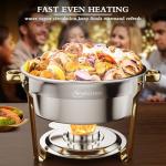 Elegant 6QT Round Stainless Steel Chafing Dishes Set