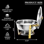 Elegant 6QT Round Stainless Steel Chafing Dishes Set