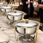 4-Pack 6QT Stainless Steel Chafing Dishes Set