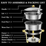 Elegant 6QT Round Stainless Steel Chafing Dishes Set