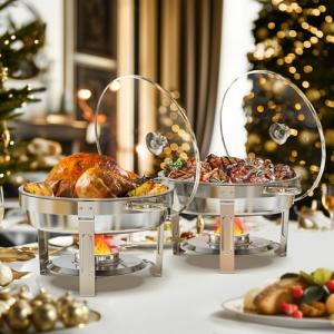 2-Piece 5QT Round Chafing Dish Set