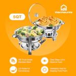 2-Piece 5QT Round Chafing Dish Set