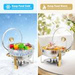 Takywep 2-Pack 5QT Round Chafing Dishes