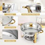 Takywep 2-Pack 5QT Round Chafing Dishes