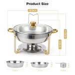 Takywep 2-Pack 5QT Round Chafing Dishes