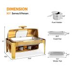 ROVSUN 9QT Chafing Dish Buffet Set - Gold